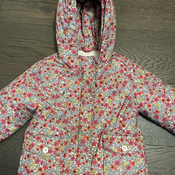 Gap floral puffer jacket sz 3T GUC no fur - Picture 2 of 5